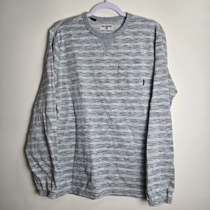 BILLABONG‎ Mens Pullover Grey Stripes Longsleeve Tee Top L